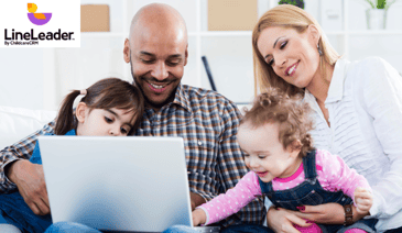 LineLeader by ChildcareCRM - family interacting with laptop
