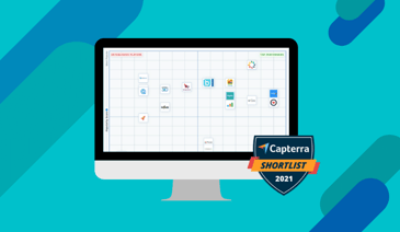 capterra award on computer screen