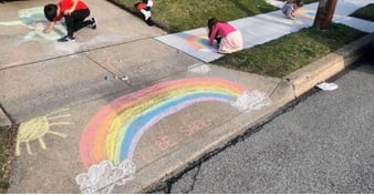 rainbow chalk activity